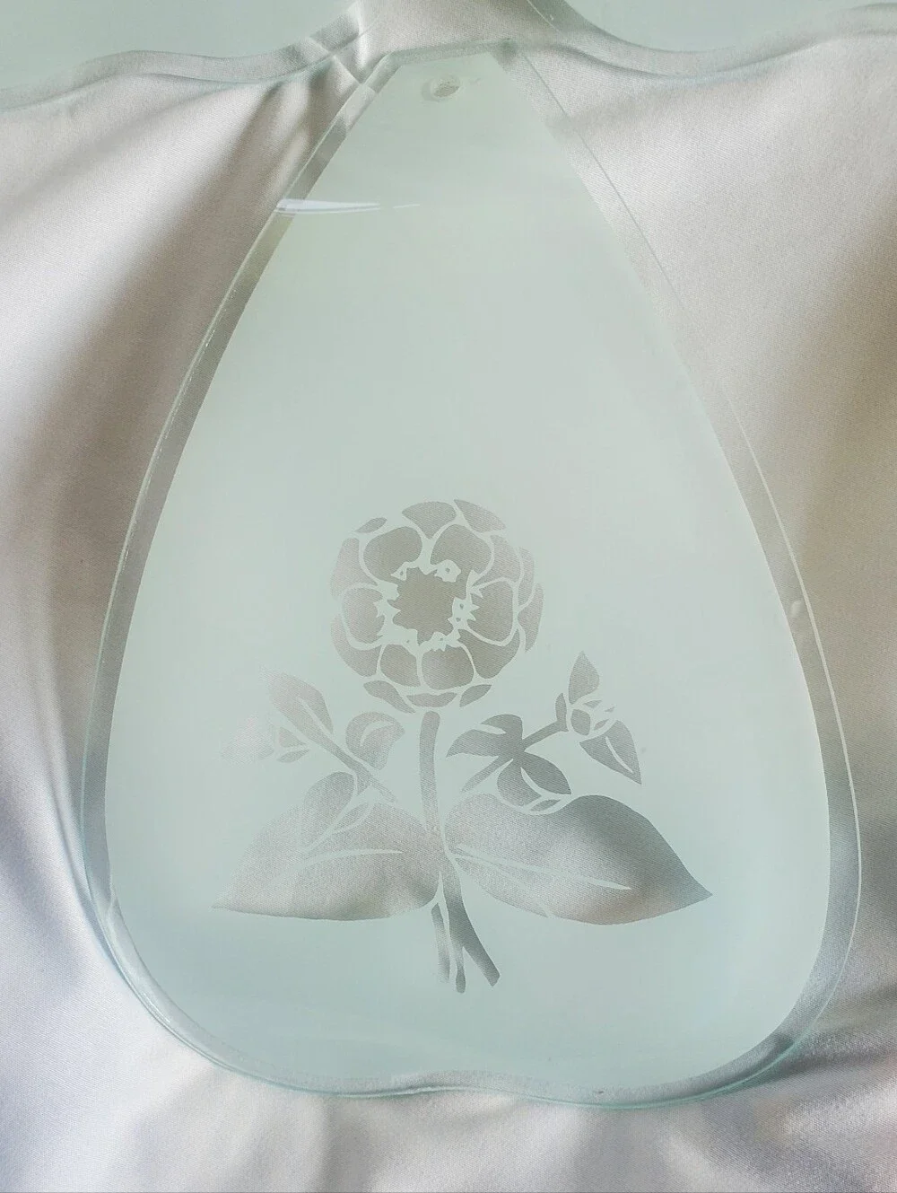 Frosted Glass Floral Vtg Lampshade  Replacement Panels Rose Sunflower, Set Of 6